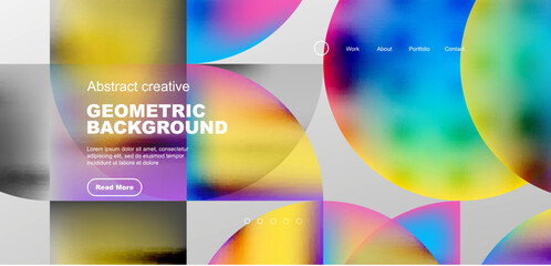 Bright fluid gradient circles abstract background. Business or technology design for wallpaper, banner, background, landing page, wall art, invitation, prints