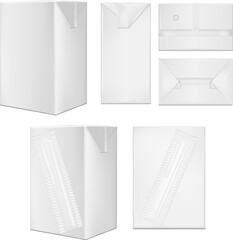 White cardboard package for beverage, juice and milk