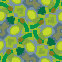 Obraz premium Curved lines and egg shapes in a seamless background