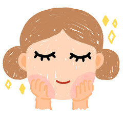 line drawing icon symbol cute cartoon glowing skin woman