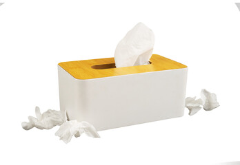scattered tissue boxes. used tissue concept for health and flu