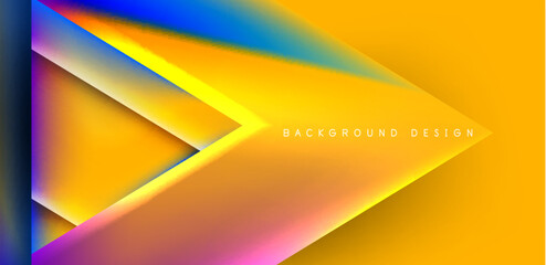 Futuristic triangle vector abstract background with colorful fluid gradients