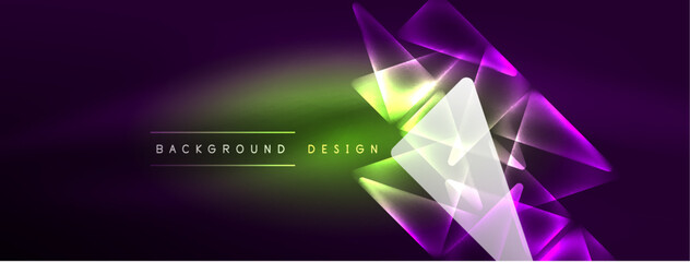 Vibrant Geometric Neon Shiny Line Background. A Bold and Stunning Display of Shapes, Lines, Colors, and Glow, Perfect for Futuristic Modern Designs, Hi-tech Presentations, Technology Web Pages