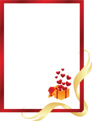 The vector frame contains the image of valentines background.