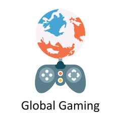 Global Gaming Vector  Flat Icon Design illustration. Sports and games  Symbol on White background EPS 10 File