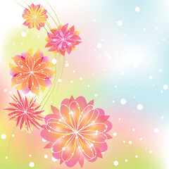 Abstract springtime flower on colorful background