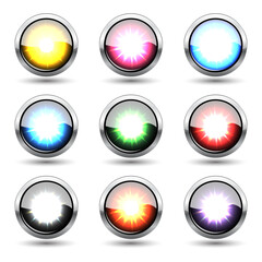 Colorful metal buttons 