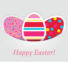 Fototapeta premium Vector easter eggs tag on grey background.
