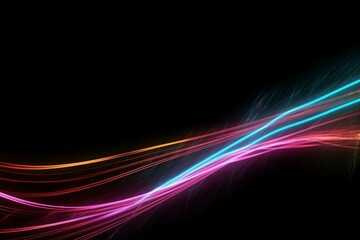 Fototapeta premium Neon energy glowing wave. Generate Ai