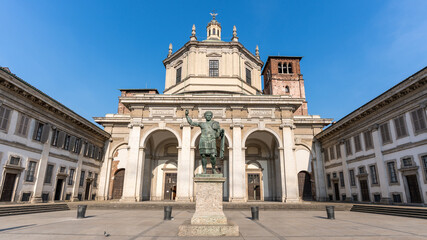 Fototapeta na wymiar Milan, Italy - 05 May 2023: Basilica of San Lorenzo