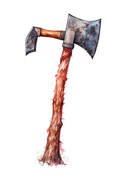 recommend clip art: axe barbarian weapon watercolor clipart cute isolated on white background