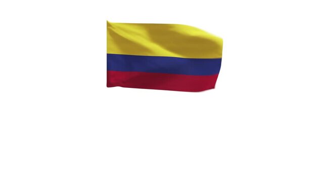 3D rendering of the flag of Colombia waving in the wind.