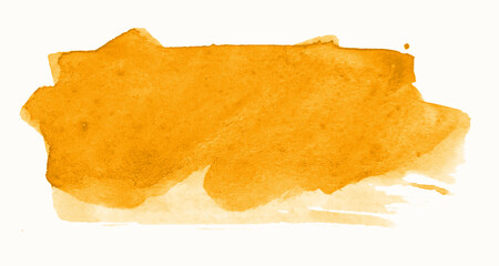 Abstract Gold-Yellow Watercolor Splash on White Background