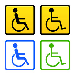 Universal symbol of handicapped person on wheelchair