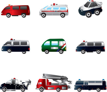 Vector illustration of different types car