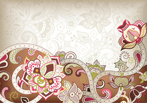 Illustration of abstract floral background in asia style.