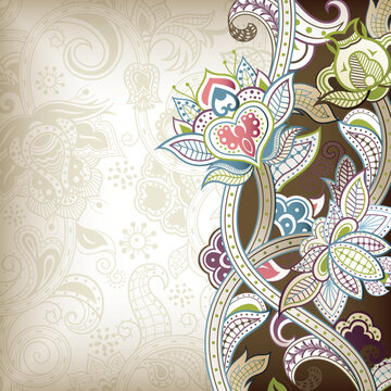 Illustration of abstract floral background in asia style.