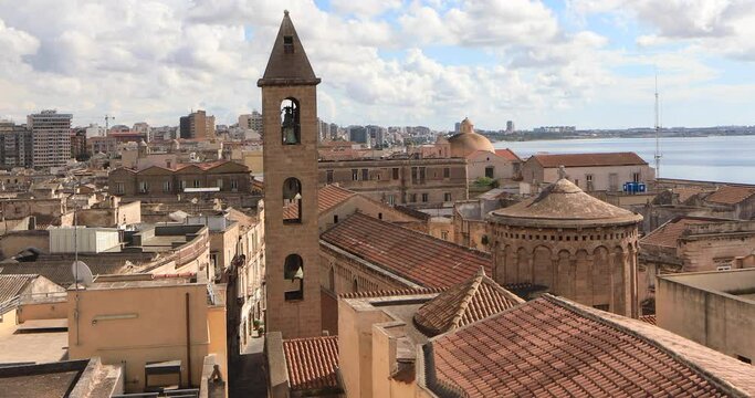 San Cataldo cathedral and the rooftops of Taranto in Puglia, Italy.