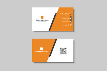 Premium business card layout included qr code space