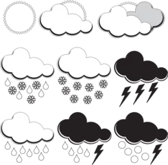 Foto auf Acrylglas Synoptic symbols for different weather conditions. Vector illustration. © Designpics