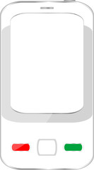 White smartphone with white screen isolated on white