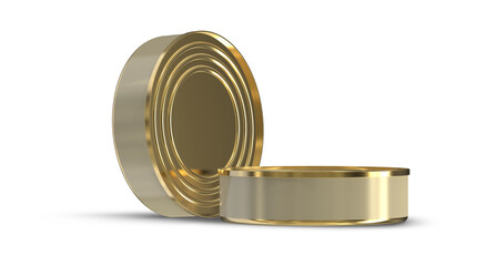 Blank Meetal Tin Can For Canned Food Fish 3D-Rendering