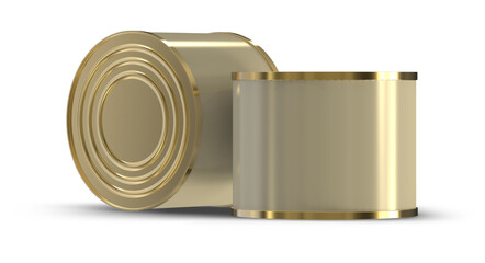 Blank Meetal Tin Can For Canned Food Fish 3D-Rendering