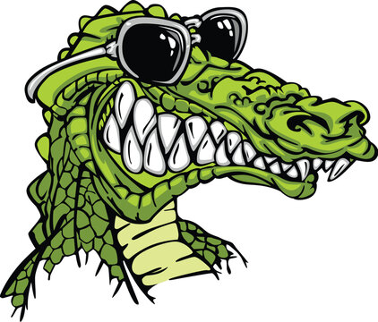 Cartoon Image of a Crocodile or Alligator Wearing Sunglasses