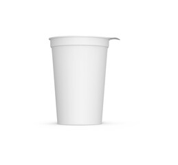 Yoghurt Sour Cream Plastic Cup With Aluminum Thin Lid 3D Rendering