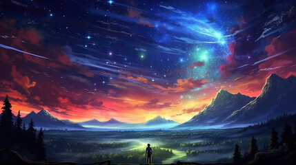 Anime landscape painting
