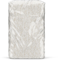 Rice Transparent Plastic Bags Isolated 3D Rendering