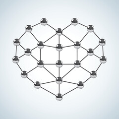 Fototapeta premium Chemical structure in the form of heart