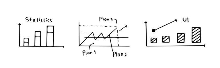 Fototapeta premium Business statistic graph hand drawn