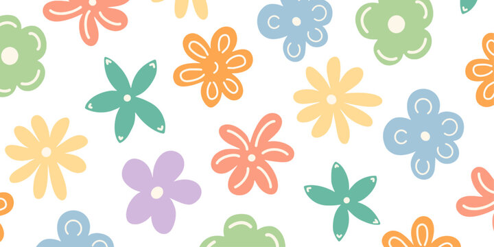 Trendy floral pattern for fabric and print. Cute flower background