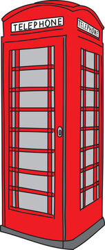 Phone booth. Vector illustration.