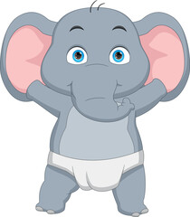 Fototapeta premium cartoon baby elephant