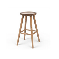 Wooden chair isolated on the white background. generative AI