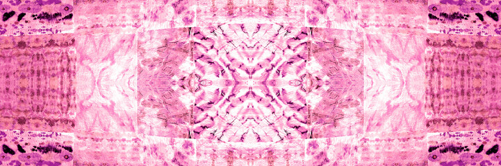 Pink Tie And Dye Pattern. Seamless Ink. White