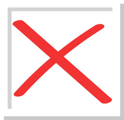 Cross symbol in square. rejection, disapproval