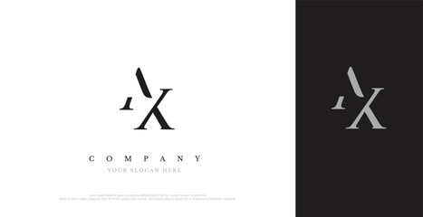 Initial AX Logo Design Vector 