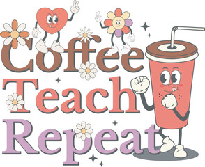 Teacher Retro Flower Sublimation Bundle