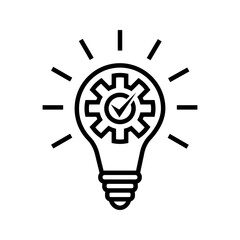 thinking process, brilliant idea illustration icon vector