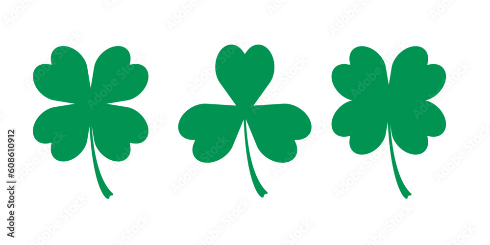 Aufkleber set of clover leaf isolated