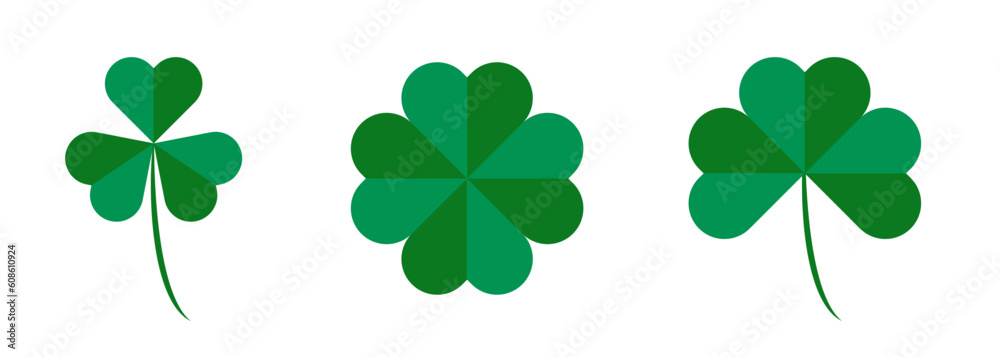 Aufkleber set of simple clover leaf isolated