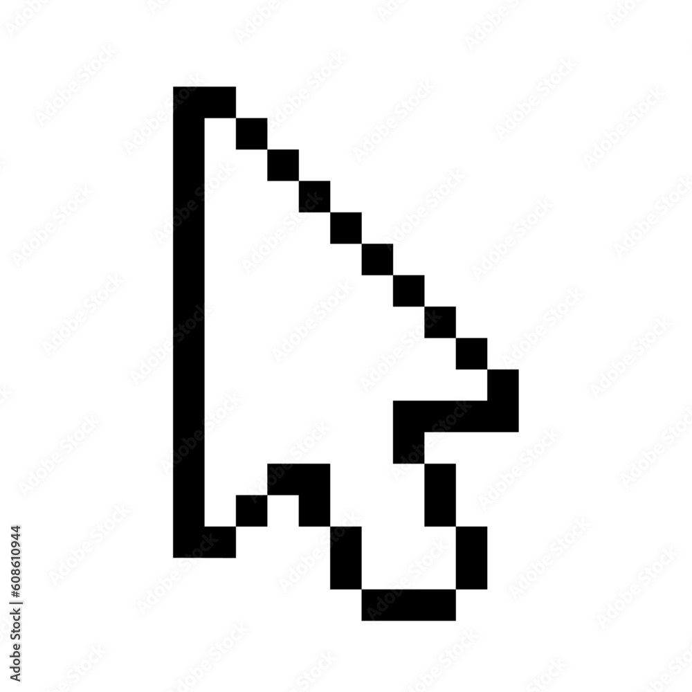 Poster pixelated arrow cursor icon design