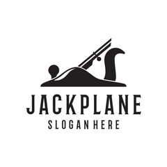 Obraz premium Logo design template Woodworking Jack Plane Carpentry retro vintage style.