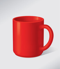 Vector empty red mug.