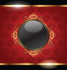 Illustration golden frame for design packing - vector