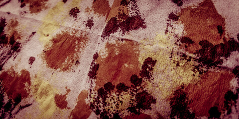 Close Cow. Brown Giraffes Skin. Burgundy Free Hand Drawing Cow. Gray 3d Animal Wall. Red Watercolor Giraffe. Polka Dots Patterns. Fur Cow Leather Texture. © Alina