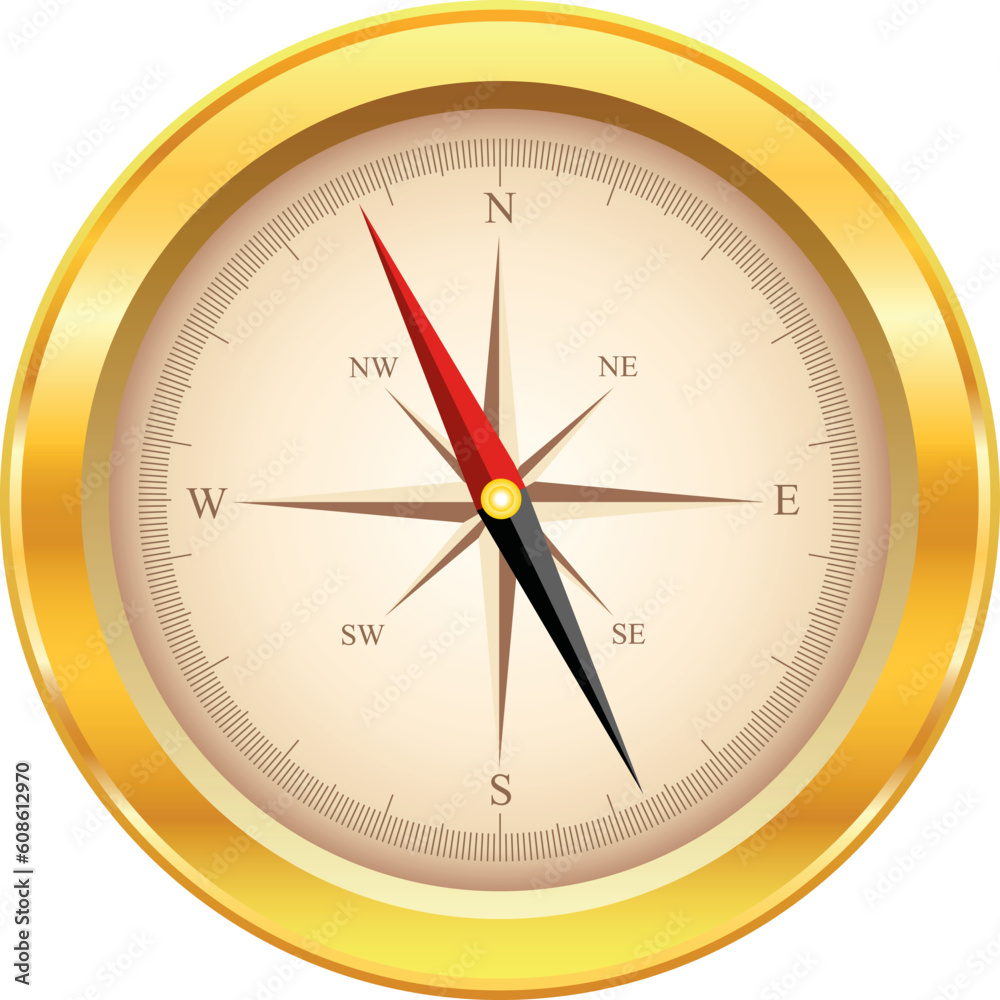 Wall mural gold compass.also available as a vector in adobe illustrator eps format, compressed in a zip file. t